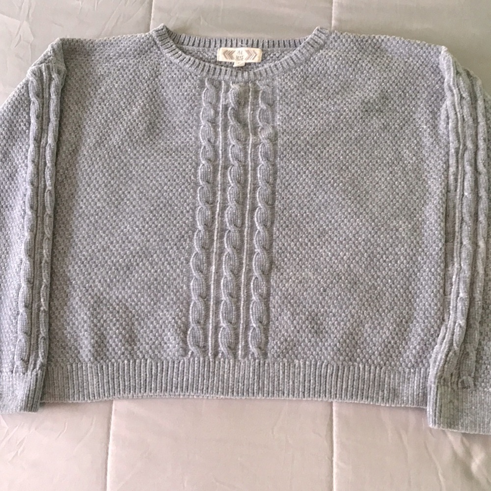 Velvet Grey Sweater (Crop Top)
